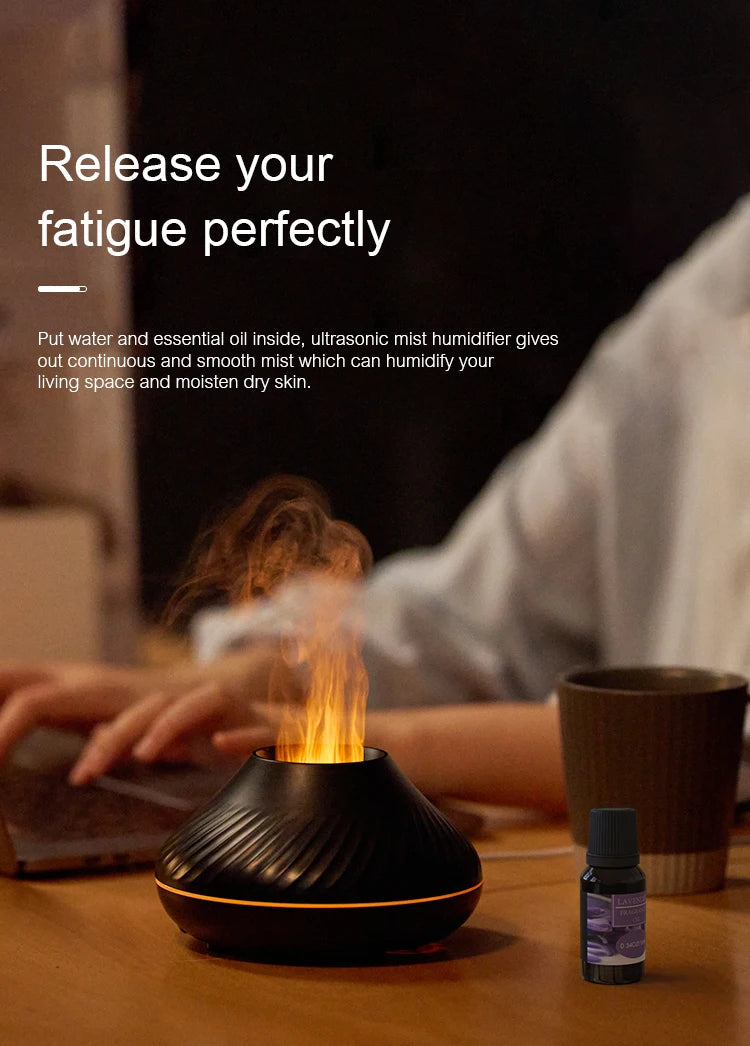 Portable Essential Oil Diffuser with Color Flame Feature - Smarsty