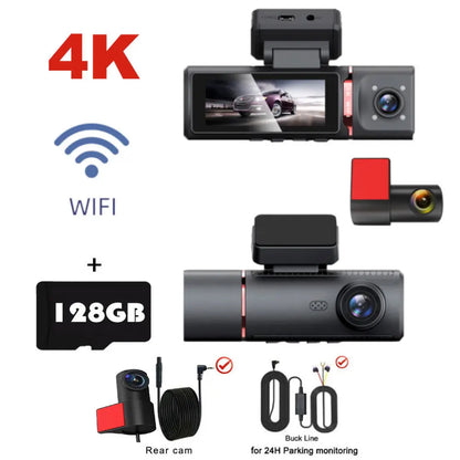 4K Car Dash Cam Featuring GPS And Three Lenses Elite - Smarsty