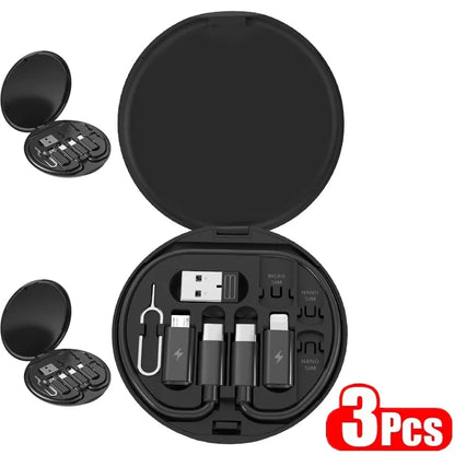 Multi USB Type C to C 60W Charging Adapter Cable Kit USB C to Lighting Conversion Set USB A & Type C to Micro/Type C/Lighting - Smarsty