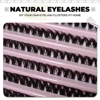 3D Cluster Lashes Kit with Glue and Curler - Smarsty