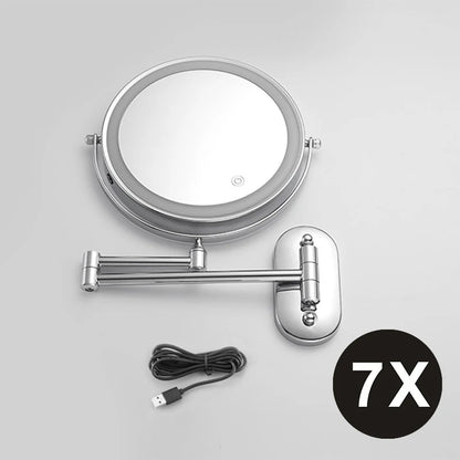 8 Inch Chrome Makeup Mirror with Dual Magnification - Smarsty