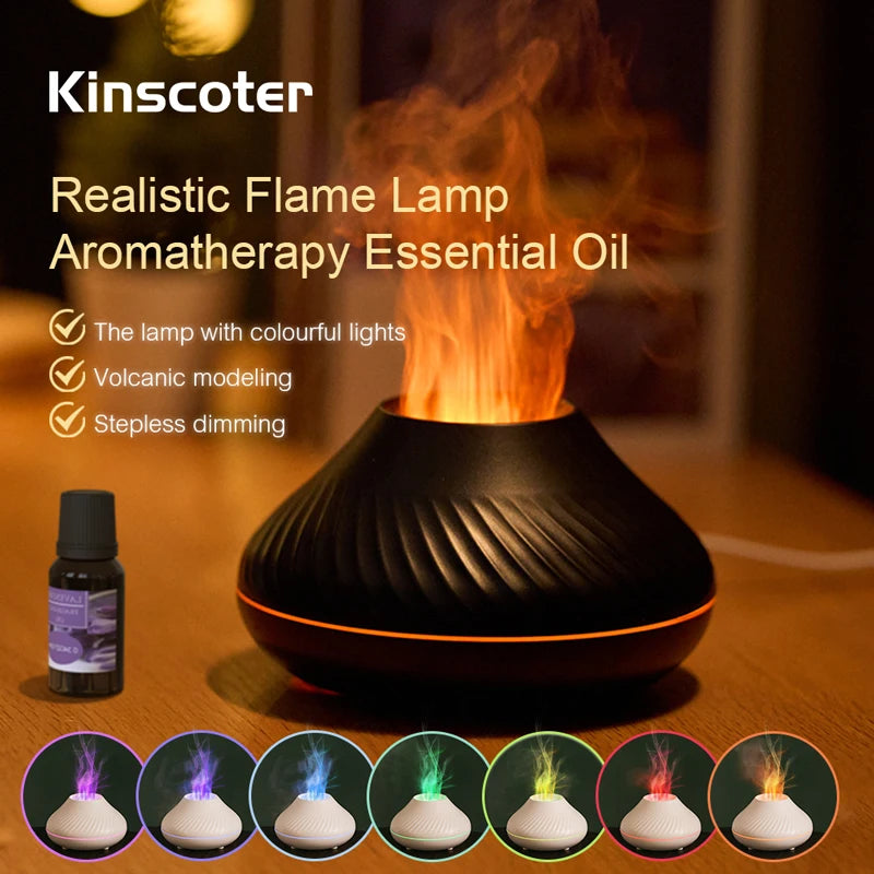 Portable Essential Oil Diffuser with Color Flame Feature - Smarsty
