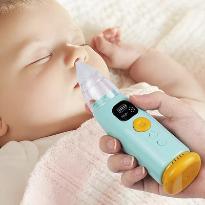Electric Baby Nose Vacuum Cleaner Adjustable Infant Nasal Aspirator Rechargeable with 3 Silicone Nozzles for Newborns Toddlers - Smarsty