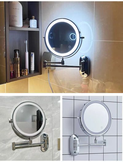 8 Inch Chrome Makeup Mirror with Dual Magnification - Smarsty