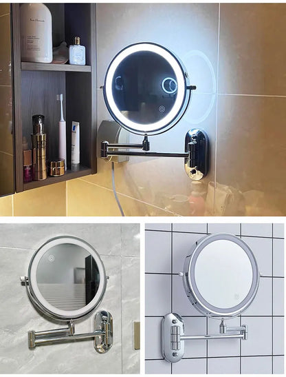 8 Inch Chrome Makeup Mirror with Dual Magnification - Smarsty