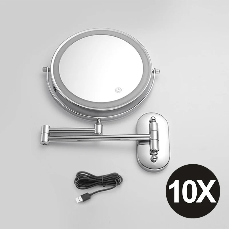 8 Inch Chrome Makeup Mirror with Dual Magnification - Smarsty