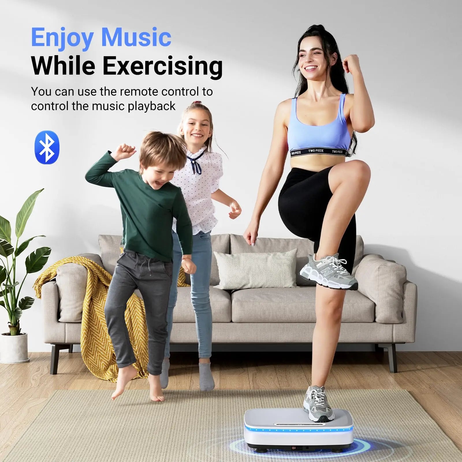 MERACH Vibration Plate Exercise Machine with Light Whole Body Workout Power Vibrate Platform Vibration Plate Lymphatic Drainage - Smarsty