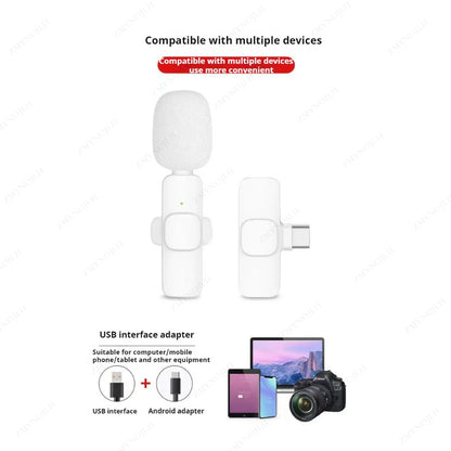 Wireless Lavalier Microphone for iPhone Android Audio Recording - Smarsty
