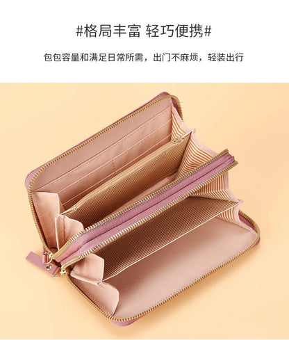 Long Women's Wallet Female Purses Tassel Coin Purse Card Holder Wallets Double Zipper Pu Leather Clutch Luxury Money Phone Bag - Smarsty