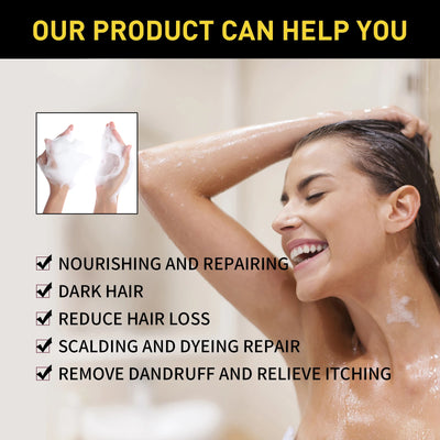 EELHOE Brown Hair Dyeing Shampoo Lasting Coloring Deeply Nourishing Reduce Breakage Promote Scalp Health Hair Dyeing Shampoo - Smarsty