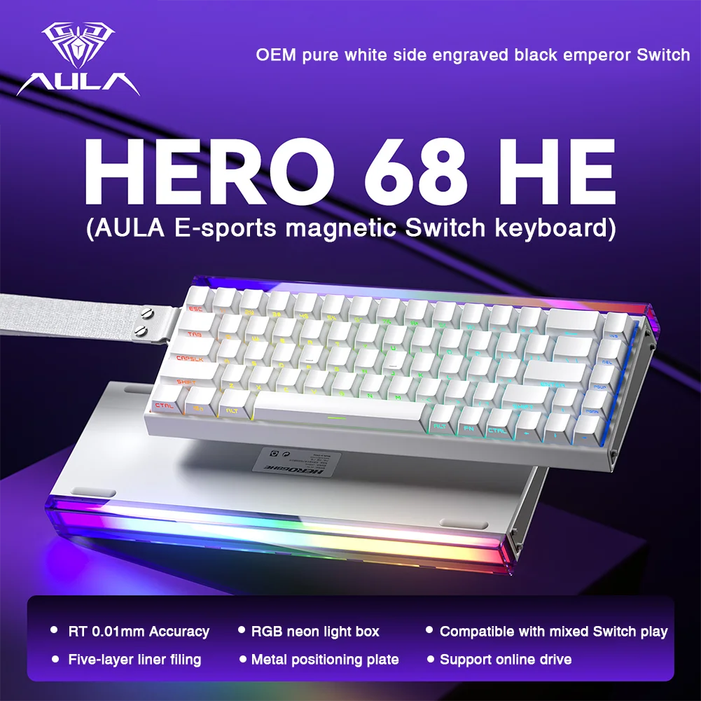 68 Key Magnetic Switch Keyboard Rapid Trigger RGB Wired