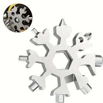 1/2 Snowflake Multi Functional Tool Silver, Unique Multi Functional Tool Screwdriver and Wrench, Gift for Men and Dad