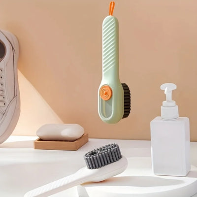 1 Piece Green Soft Bristled Shoe Brush with Ergonomic Handle, Suitable for Laundry, Footwear, and Home Cleaning - Smarsty