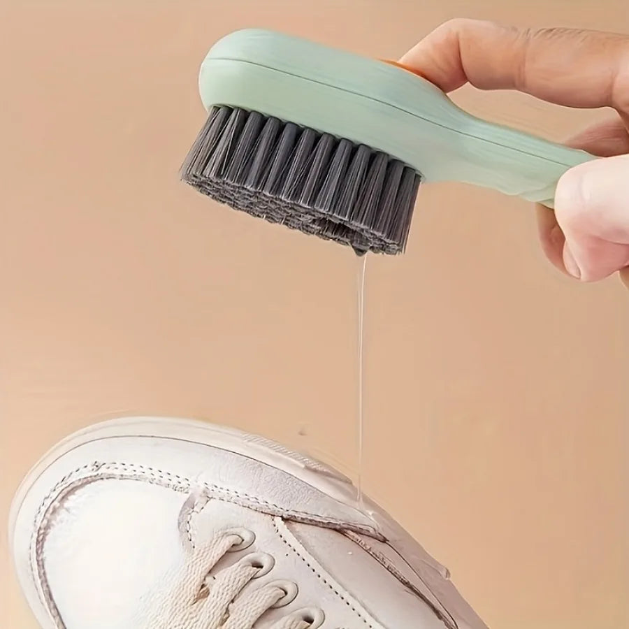 1 Piece Green Soft Bristled Shoe Brush with Ergonomic Handle, Suitable for Laundry, Footwear, and Home Cleaning - Smarsty