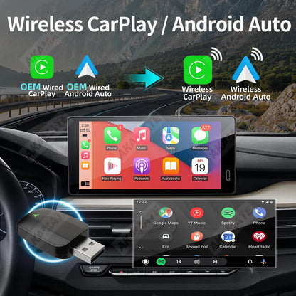 Wireless CarPlay Dongle 2 In 1 Android Auto Adapter - Smarsty