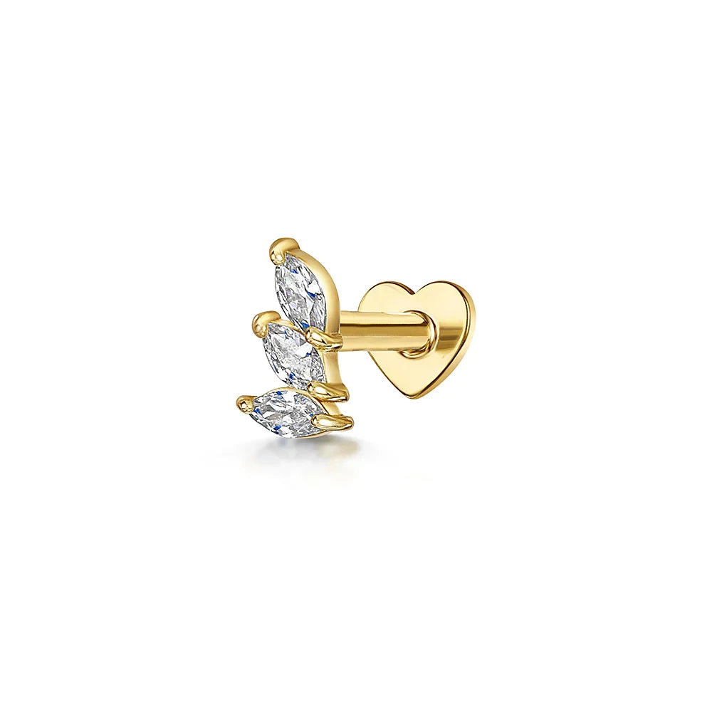 Sterling Silver Heart Zircon Stud Earrings Elegant Gift - Smarsty