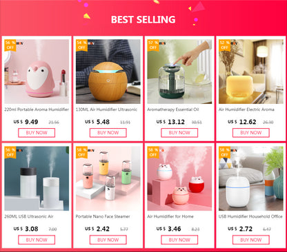USB Ultrasonic Air Humidifier With LED Light - Smarsty