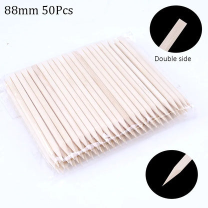 Wooden Cuticle Pushers for Easy Nail Care 100 Pack - Smarsty