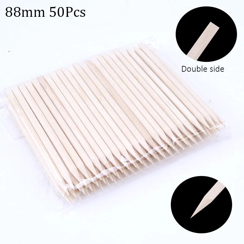 Wooden Cuticle Pushers for Easy Nail Care 100 Pack - Smarsty