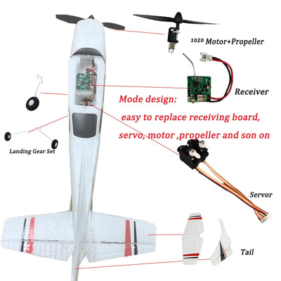 WLtoys F949 2.4G 3D6G 3Ch RC Airplane Fixed Wing Plane Outdoor Toys Drone RTF Upgrade Version Digital Servo F949S With Gyroscope - Smarsty