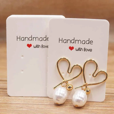 Handmade Paper Earring Cards Pack of 50 Ideal for DIY Jewelry - Smarsty