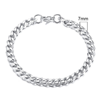 Vnox Men's Stainless Steel Cuban Link Chain Bracelet - Smarsty