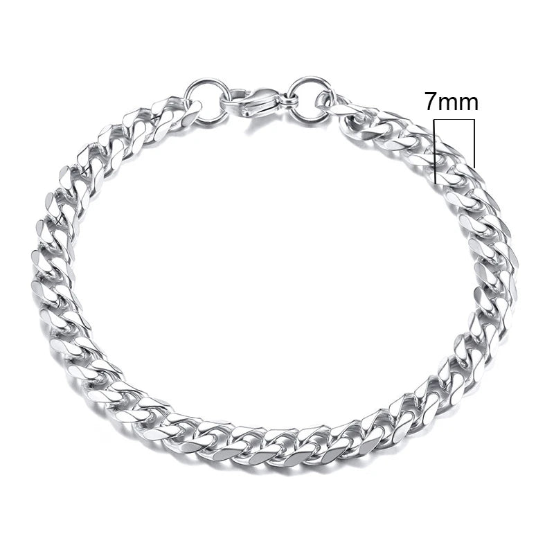 Vnox Men's Stainless Steel Cuban Link Chain Bracelet - Smarsty