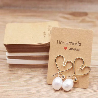 Handmade Paper Earring Cards Pack of 50 Ideal for DIY Jewelry - Smarsty