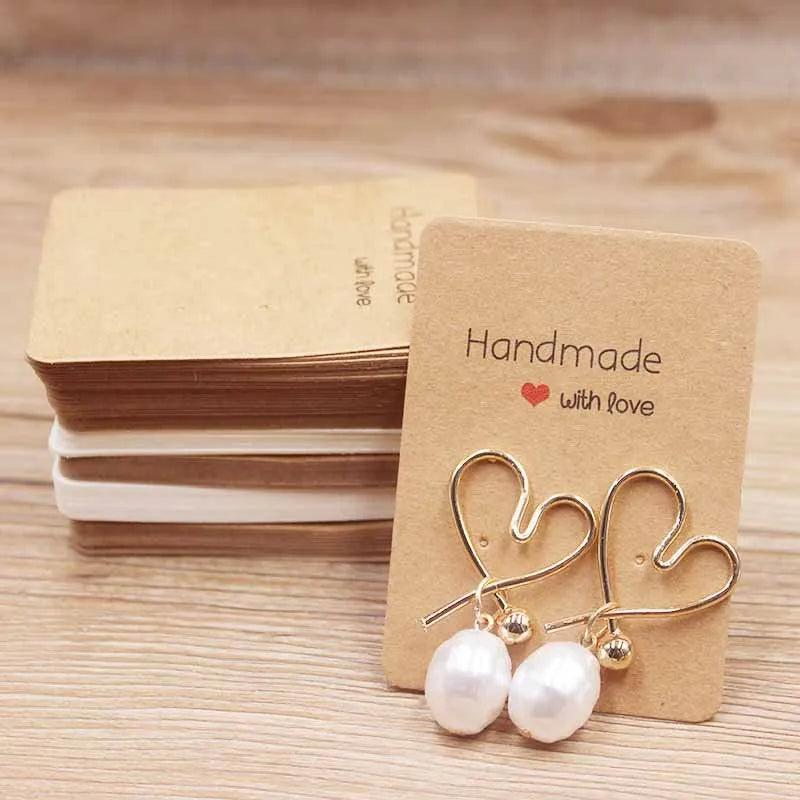 50 Pack Handmade Paper Earring Cards for Jewelry Display - Smarsty