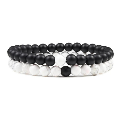Couples Distance Lava Stone Yoga Bracelets Set - Smarsty