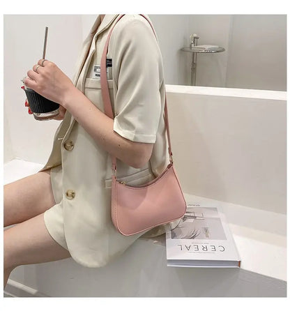 Retro PU Leather Shoulder Bag For Women Hobo Style Classic - Smarsty