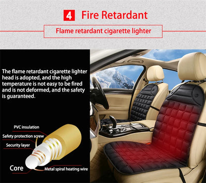 12V Car Heated Seat Cushion For Fast Warmth Winter Drives - Smarsty