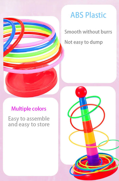Children Throw Circle Game Ferrule Stacked Toys Fun Indoor Outdoor Parent-Child Interactive Circle Layers Early Education Gift - Smarsty