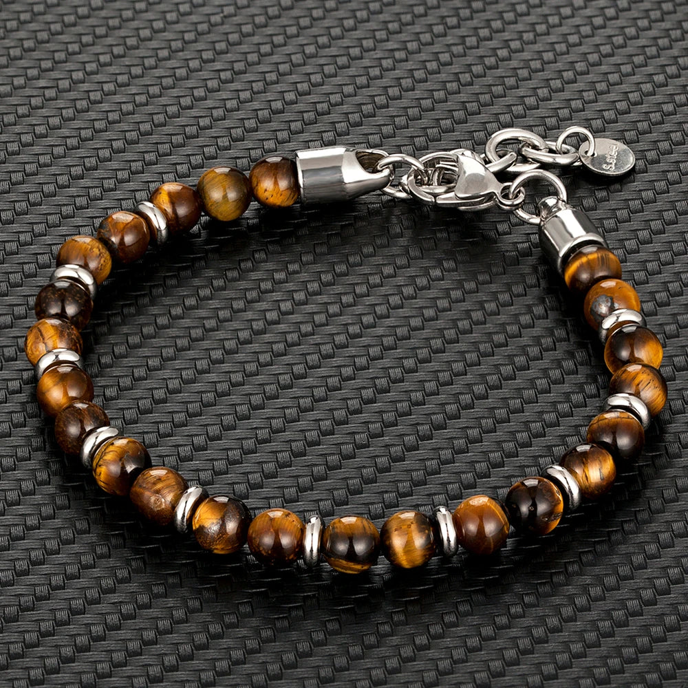 Colorful 6mm Tiger Eye Beads Bracelet for Men and Women - Smarsty