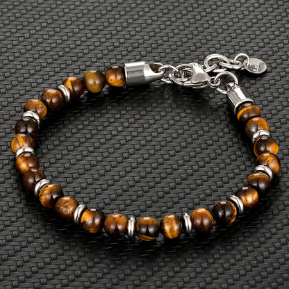 Colorful 6mm Tiger Eye Beads Bracelet for Men and Women - Smarsty