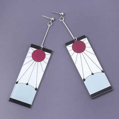Acrylic Tanjiro Earrings for Women Anime Cosplay Jewelry - Smarsty