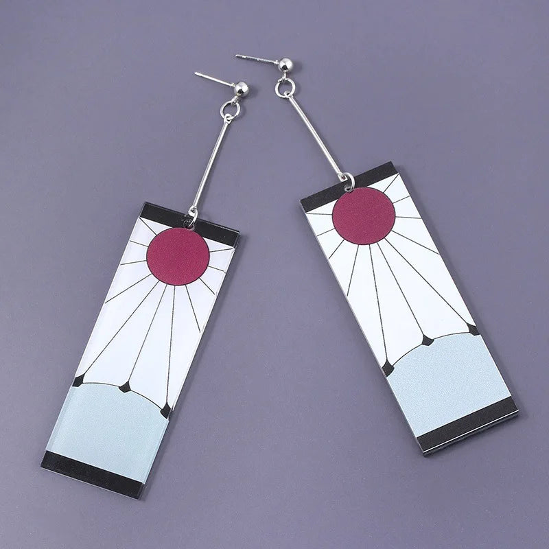 Acrylic Tanjiro Earrings for Women Anime Cosplay Jewelry - Smarsty