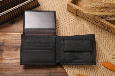 Classic Short Genuine Leather Men Wallets Fashion Coin Pocket Card Holder Men Purse Simple Quality Male Wallets - Smarsty