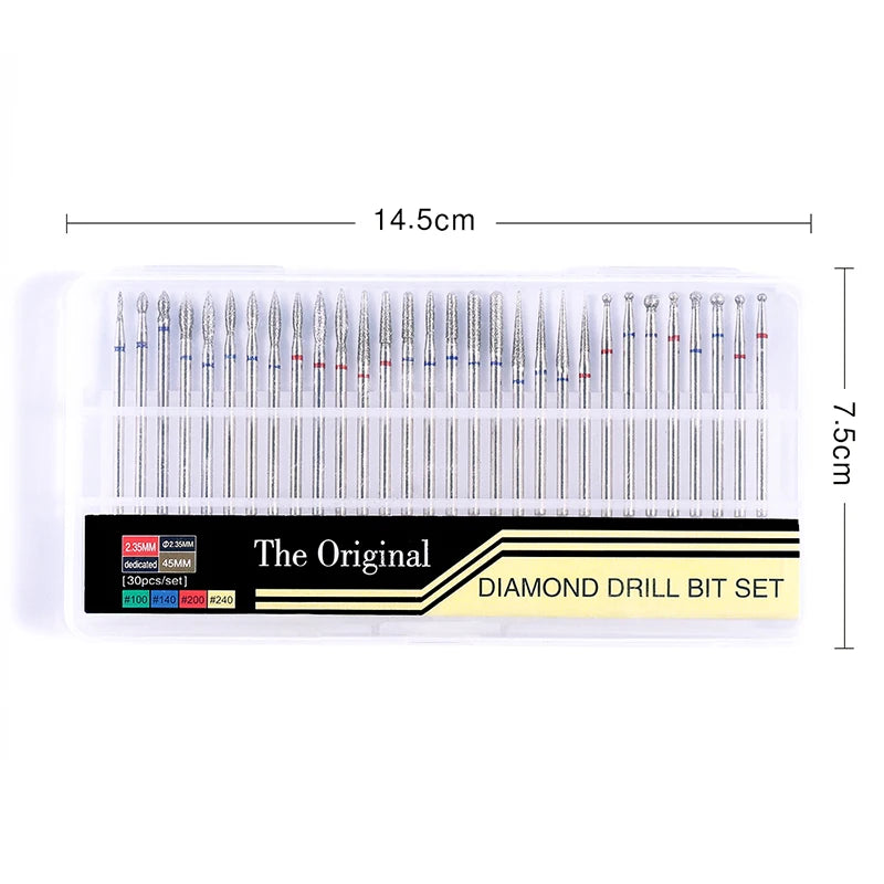 30PCS Stainless Steel Nail Drill Bits Set for Perfect Manicure - Smarsty