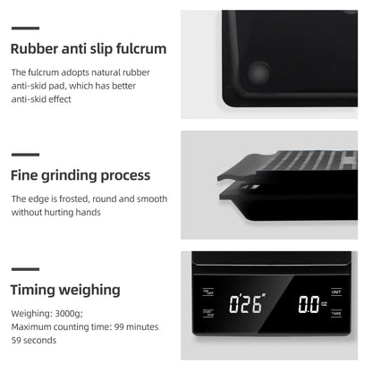 Digital Coffee Scale with Timer and LCD Display - Smarsty