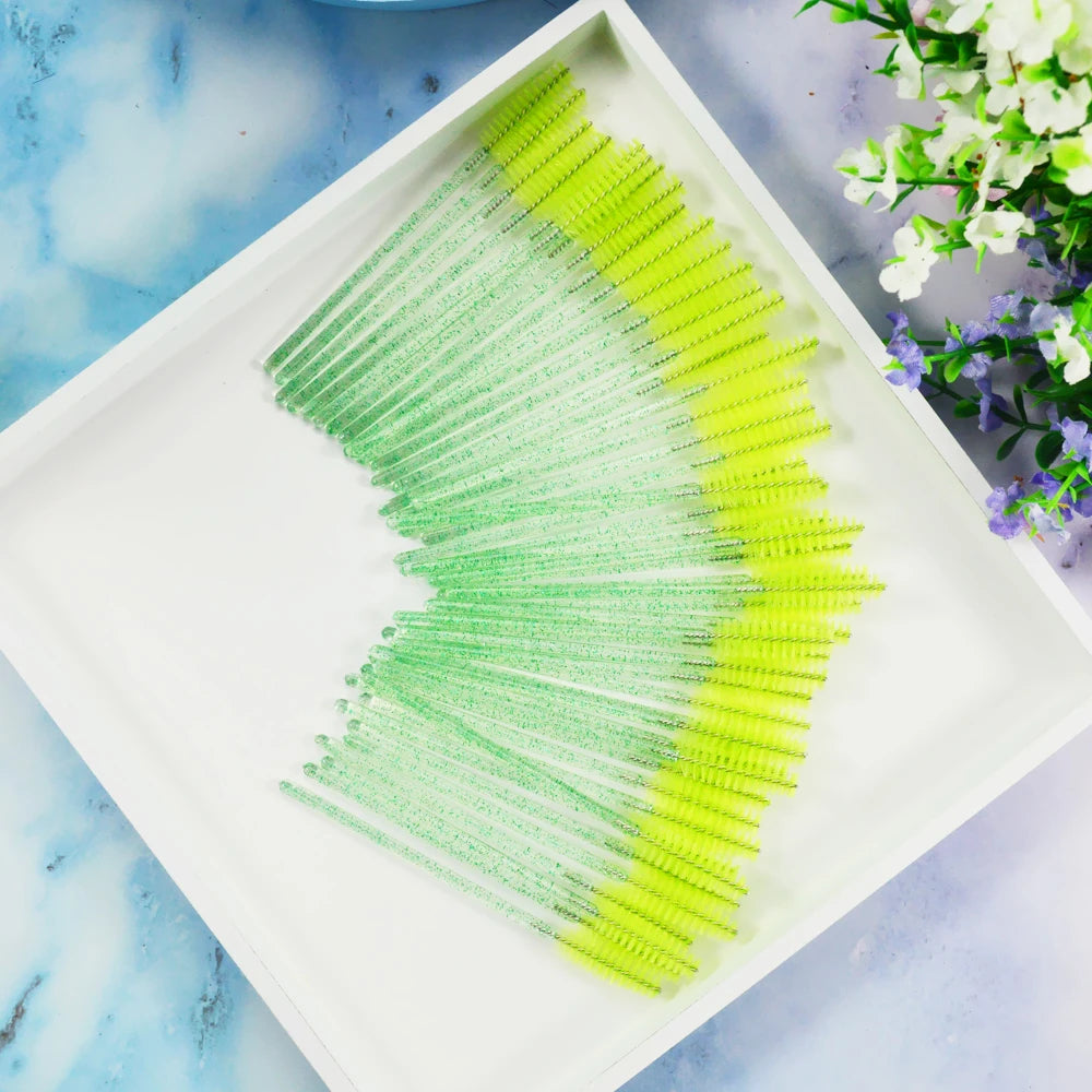QSTY 50pcs Disposable Eyelash Brush Applicators in 6 Colors - Smarsty