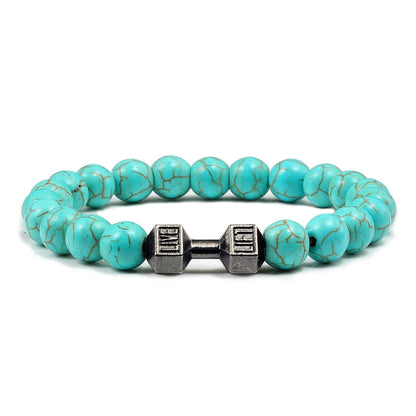 Natural Stone Dumbbell Bead Bracelet for Energy and Style - Smarsty