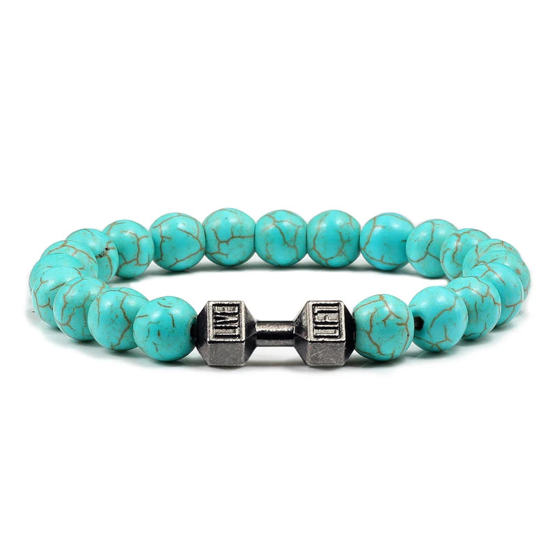 Natural Stone Dumbbell Bead Bracelet for Energy and Style - Smarsty
