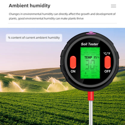 5 in 1 Soil Tester with Digital Readings for Garden Care - Smarsty