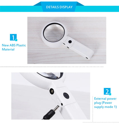 Portable Handheld Magnifying Glass with LED Light - Smarsty