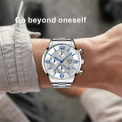 Luxury Stainless Steel Quartz Watch for Men - Smarsty