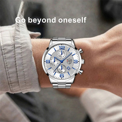 Luxury Stainless Steel Quartz Watch for Men - Smarsty