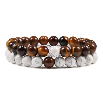 Couples Distance Lava Stone Yoga Bracelets Set - Smarsty