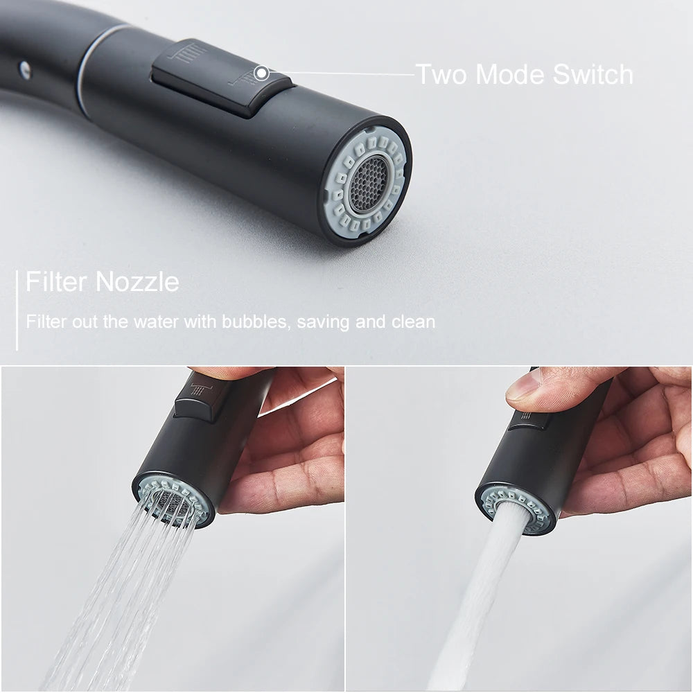 Pull Out Sensor Black Kitchen Faucet With Touch Control - Smarsty