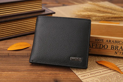Classic Short Genuine Leather Men Wallets Fashion Coin Pocket Card Holder Men Purse Simple Quality Male Wallets - Smarsty